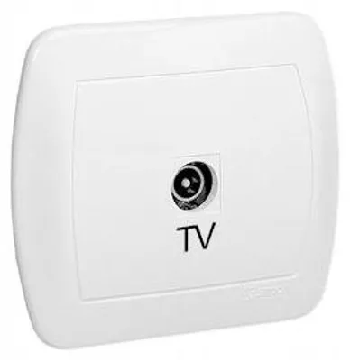 Image de Prise d'antenne simple blanche AKORD