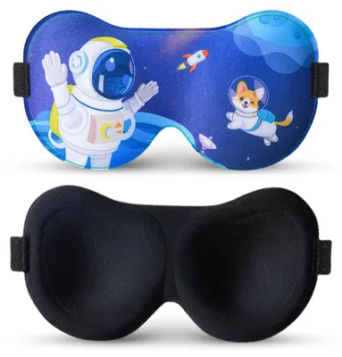 Produktbild von Schlafmaske für Kinder, Schlafmaske für Jungen, 3D-Schlafmaske mit verstellbarem Riemen, niedliche Schlafmaske, Schlafmaske für Seitenschläfer