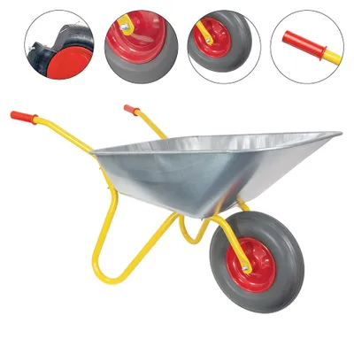 Produktbild von RAVENDO Profi Schubkarre  mit Vollgummirad pannensicher Vollgummireifen Schubkarren BD 1002 | 100 Liter Mulde | PolyurethanRad kugelgelagert