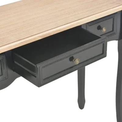 Produktbild von Schwarzer Beistelltisch mit 3 Schubladen und modernem Design, ideal für Flur und Schlafzimmer