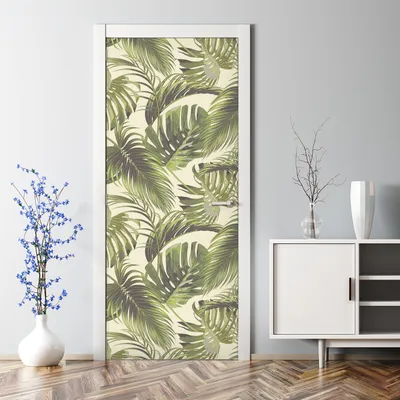 Produktbild von Dekorative Türtapete Türposter Tür dekoration selbstklebend Türaufkleber Tropisch Vintage 85 x 200 cm