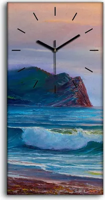 Produktbild von Dekor Leinwand Uhr Wandbilder Kunstdruck 30x60 Kunst Malerei Meereslandschaft - schwarze Hände