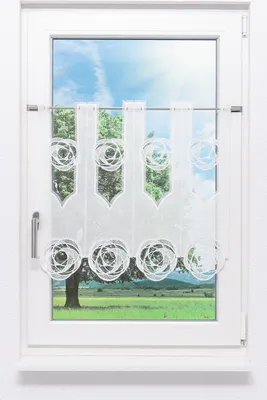 Produktbild von Scheibengardine Plauener Spitze - Circles (Bx H) 112cm * 60cm weiß