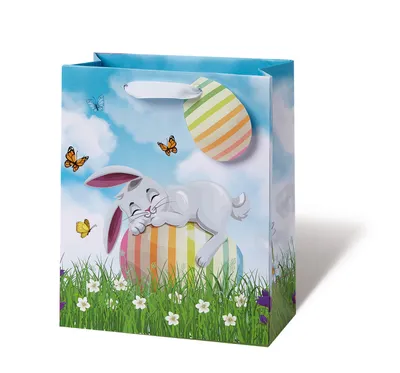 Produktbild von Geschenktasche - medium A5-Format - Hase und Ei - Ostern