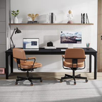 Scrivania Multifunzionale Treesland 119 Cm - Con Ripiano Per Monitor E 3 Cassetti, Marrone, Per Casa E Ufficio