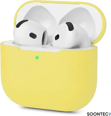 Image de SOONTEC Housse pour AirPods 4 Generation Case Silicone Housse de protection pour écouteurs Etui Slim Cover en jaune