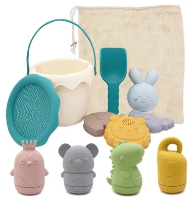 Produktbild von 11-teiliges Strandspielzeug-Set für Kinder mit Eimer und Schaufel