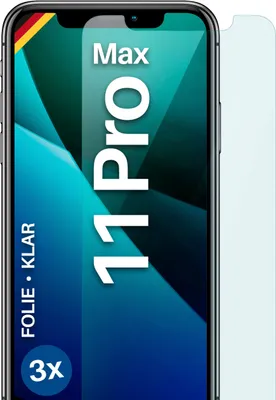 Produktbild von moex® 3x Schutzfolie kompatibel mit iPhone 11 Pro Max - Displayschutzfolie dünn Folie, Klar