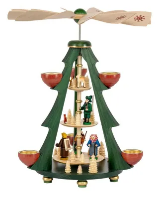 Produktbild von Tischpyramide Waldleute farbig 3-stöckig Höhe 40cm