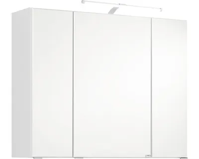 Produktbild von Bologna 3D-Spiegelschrank, weiß, LED-Aufbauleuchte