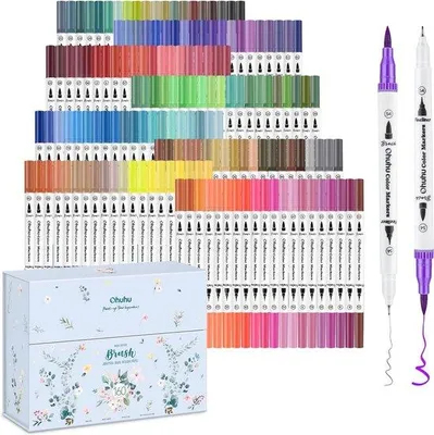 Produktbild von Famanu Dual Brush Pen Set 160 Farben - Für Handlettering, Kalligrafie und Zeichnen
