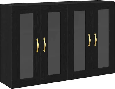 Image de Cabinets muraux 2 pcs Chêne noir 69,5 x 34 x 90 cm