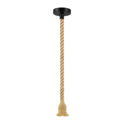 Produktbild von MasterLED Pendelleuchte Hanfseil E27 1-flammig Schwarz-Braun 120 cm