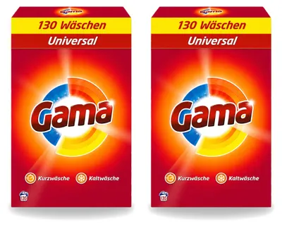 Produktbild von 2 x Gama 3-in-1 Universal Waspoeder - 8,45 kg - Vorteilspackung - 2 Stücke