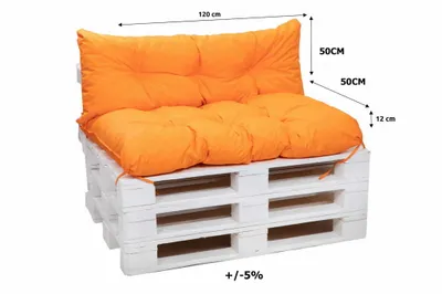 Image de Coussins pour meubles en palettes assise 120x50 / dossier 120x50cm orange | Coussin de palette | Coussin de jardin imperméable | Coussins d'assise pour meubles en palettes