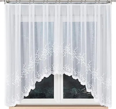 Produktbild von BAKARO – Fertiger Jacquard-Vorhang mit Schlitz am Saum – 320 x 160 cm – weiß