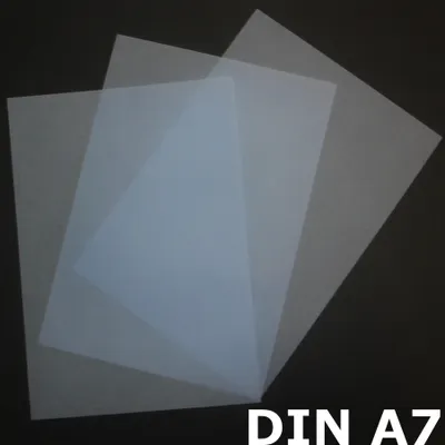 Produktbild von 50 Blatt DIN A7 Transparentpapier Zanders Spectral 100g/m² Farbe hellblau blau transparent exzellente Durchsicht, sehr gute Qualität, mögliche Verwendung: Einladungen, Visitenkarten, Einlegeblätter für Alben, Fotoalben, Gutscheine, Fensterbilder, Bastelarbeiten und vieles mehr