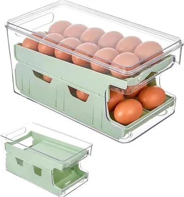 Obrázek produktu pro Automatický dávkovač vajec do ledničky, kuchyňský organizér, nerezová ocel, na studená vejce