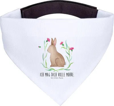 Produktbild von Mr. & Mrs. Panda Hunde Halstuch Hase Sitzen - Weiß - Geschenk, Kaninchen, Ostern, Frohe, Hundehalstuch, Für, Osterhase, Tuch, Hund, Ostergrüße