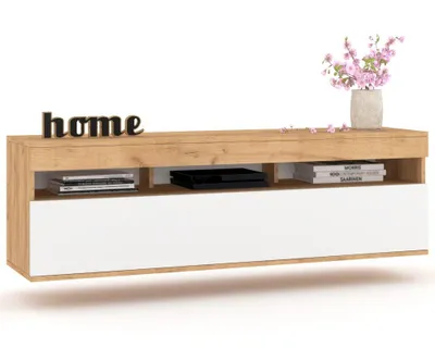 Produktbild von Fernsehschrank TV-Lowboard PLAY HÄNGEND Craft Eiche/Weiß Matt 140cm