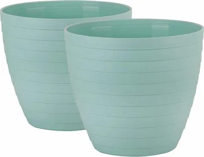 Image de Pots de fleurs pour l'extérieur plastique 25 cm 2 pièces grand - plantes - terrasse balcon - jardinage - fleurs et arbres