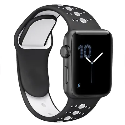 Obrázok produktu pre BStrap Silicone Sport remienok na Apple Watch 42/44/45mm, Black White