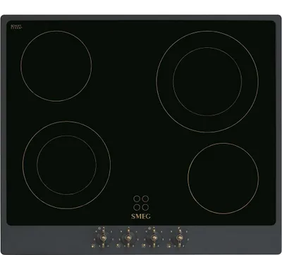 Imagen del producto de Smeg P864AO, placa de cocina eléctrica, vitrocerámica, 59,6 cm de ancho, 4 zonas de cocción