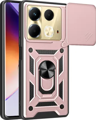 Produktbild von Hülle für Infinix Note 40 4G Magnetische Ring Ständer Halter Dia Kameraschutz TPU Bumper Silikon Schutzhülle Rosa
