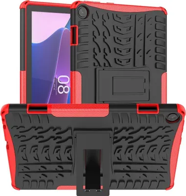 Produktbild von Lenovo Tab M10 Gen 3 Hülle - Panzer Back Cover mit Ständer - Rot