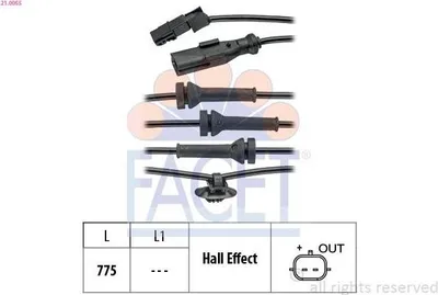 Produktbild von FACET ABS Sensor Raddrehzahl für RENAULT SCÉNIC II (JM0/1) 21.0055