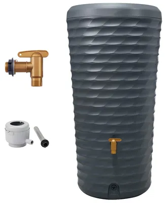 Immagine prodotto di 4rain Jolie 2in1 serbatoio pioggia set completo 230 litri grigio grafite incl. rubinetto in plastica e raccordo pluviale