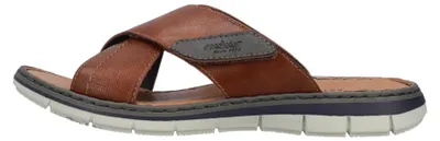 Produktbild von Rieker Herren Pantolette mit Kreuzbandage aus beschichtetem Leder 25151, Größe:44 EU, Farbe:Braun