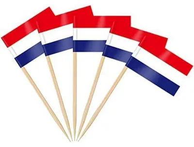 Productafbeelding van Tandenstokervlaggen, Nederland, 100 stuks, voor feesten en evenementen