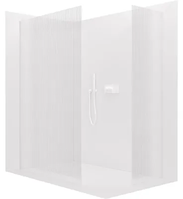 Obrázek produktu pro Sprchová zástěna Walk-in Crystal T L/P - 8 mm - bezvzpěrový systém - bílá matná, rýhované sklo - 120x90x200 cm