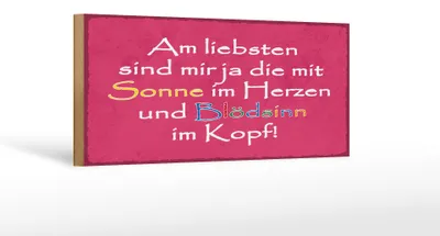 Produktbild von Holzschild Spruch 27x10cm am liebsten sind die mit Sonne