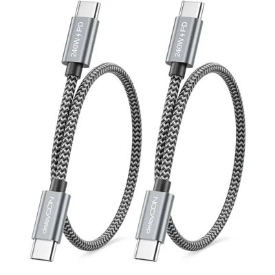 Produktbild von deleyCON 0,5m USB-C Kabel PD 3.1 240W USB-C auf USB-C, 2 Stück