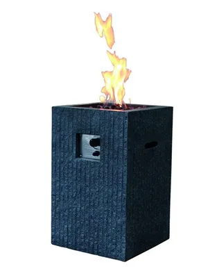 Produktbild von Gas Feuerstelle Mayon in dunkler Natursteinoptik aus Faserbeton