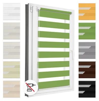 Obrázok produktu pre Estika Dvojitá roleta Klemmfix - 130 x 150 cm - Zelená - Duo roleta bez vŕtania