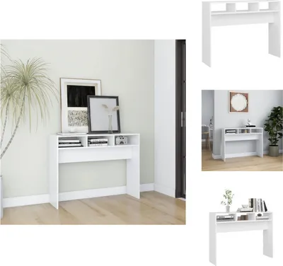 Obrázek produktu pro vidaXL Konzolový stolek bílý 105x30x80 cm materiál na bázi dřeva - Odkládací stolky