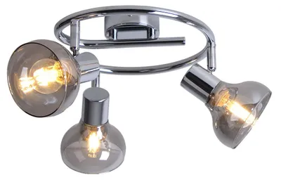 Immagine prodotto di Lampada a soffitto, metallo, vetro, faretti orientabili, 3 luci