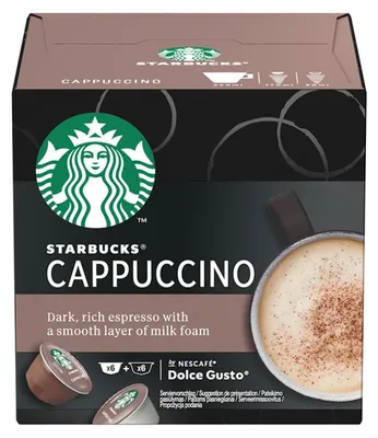 Obrázok produktu pre Starbucks Cappucino, Kávová kapsula, Cappuccino, Dolce Gusto, 12 kusov