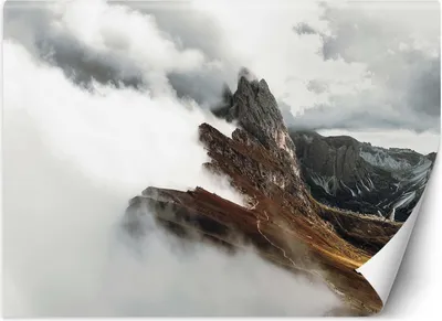 Produktbild von Vlies fototapete Berge Nebelwolken 200x140 cm Feeby Braun inkl. Kleber einfache Montage