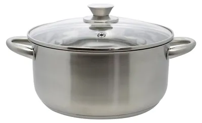 Produktbild von Kochtopf - Ø 24 cm - Edelstahl - mit Glasdeckel