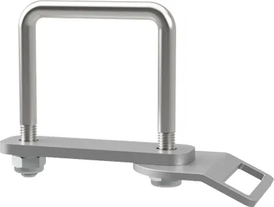 Produktbild von U-Bügelschraube M10 mit Klemmplatte, Zurröse und Stopmuttern Trailer verzinkt SUPROD, M10, LW=71, LH=90 mm