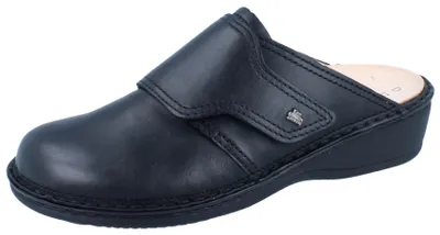 Productafbeelding van Comfortabele Finn Comfort slippers, model Aussee, dames, zwart, leer, NIEUW - Dameschoenen, slippers / teenslippers, zwart