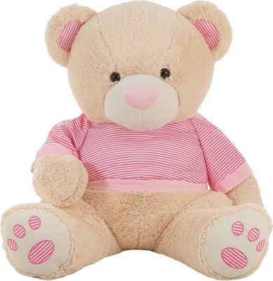Image de Bär mit T-Shirt in rosa gestreift - ca. 110 cm