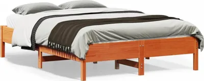 Obrázok produktu pre Maison Exclusive – masívna drevená posteľ bez matraca, voskovohnedá, 135 x 190 cm, borovicové drevo