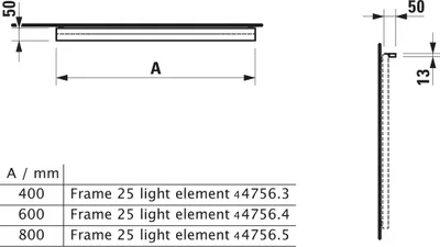 Image de LAUFEN Frame 25 Lampe LED, 800mm, pour armoires de toilette avec cadre dencastrement, H4475659004501