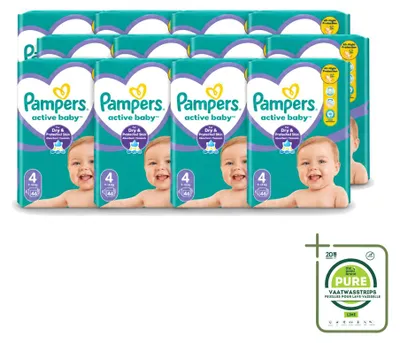 Immagine prodotto di 12 pannolini Pampers Active Baby, taglia 4, da 9 a 14 kg - confezione grande - 12 pezzi