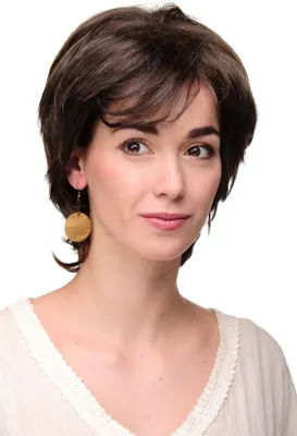 Produktbild von WIG ME UP Damenperücke kurz braun Scheitel Strähnchen Modell: TYW60311
